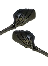 CIPA USA Motorcycle Black Skeleton Hand Mirror Kit  (Left and Right Side) Universal                                     - 01916 - Image 2
