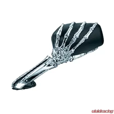CIPA USA Motorcycle Chrome/Black Skeleton Hand Mirror Kit  (Left and Right Side) - 01917