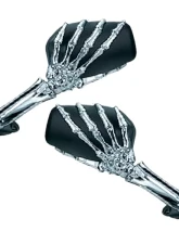 CIPA USA Motorcycle Chrome/Black Skeleton Hand Mirror Kit  (Left and Right Side)                                     - 01917 - Image 2