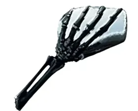 CIPA USA Motorcycle Black/Chrome Skeleton Hand Mirror Kit  (Left and Right Side)