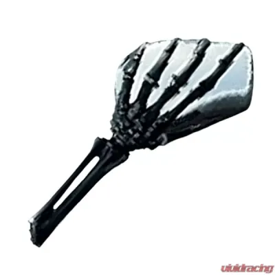 CIPA USA Motorcycle Black/Chrome Skeleton Hand Mirror Kit (Left and Right Side) - 01918