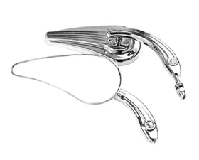 CIPA USA Motorcycle Chrome Duckbill Mirror Kit (Left and Right Side) Universal
