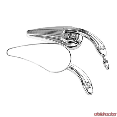 CIPA USA Motorcycle Chrome Duckbill Mirror Kit (Left and Right Side) Universal - 01920