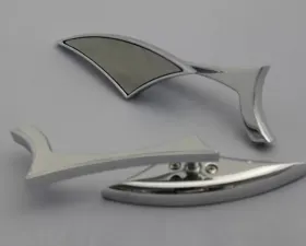 CIPA USA Motorcycle Chrome Modern Line Mirror Kit (Left and Right Side) Universal