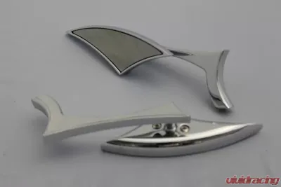 CIPA USA Motorcycle Chrome Modern Line Mirror Kit (Left and Right Side) Universal - 01923