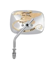 CIPA USA Motorcycle Chrome Live To Ride Mirror Kit (Left and Right Side) Universal                                     - 01925 - Image 2