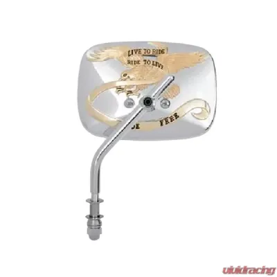 CIPA USA Motorcycle Chrome Live To Ride Mirror Kit (Left and Right Side) Universal - 01925