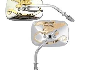 CIPA USA Motorcycle Chrome Live To Ride Mirror Kit (Left and Right Side) Universal