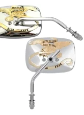CIPA USA Motorcycle Chrome Live To Ride Mirror Kit (Left and Right Side) Universal                                     - 01925 - Image 2