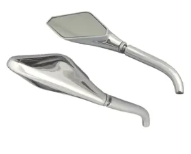 CIPA USA Motorcycle Chrome Eurostyle Mirror Kit (Left and Right Side) Universal