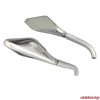 CIPA USA Motorcycle Chrome Eurostyle Mirror Kit (Left and Right Side) Universal - 01926