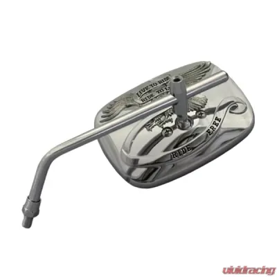 CIPA USA Motorcycle Chrome Live To Ride Adjustable Mirror Kit  (Left and Right Side) - 01928