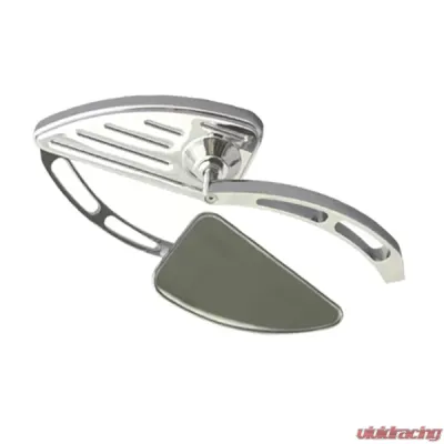 CIPA USA Motorcycle Chrome Quarter Moon Mirror Kit (Left and Right Side) Universal - 01929
