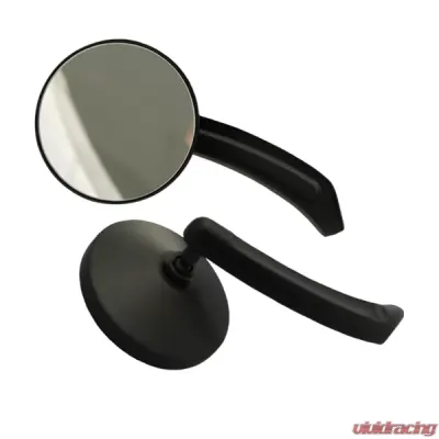 CIPA USA Motorcycle Black Small Round Mirror Kit (Left and Right Side) - 01931