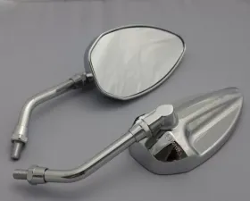 CIPA USA Motorcycle Chrome Economy Mirror Kit (Left and Right Side) Universal