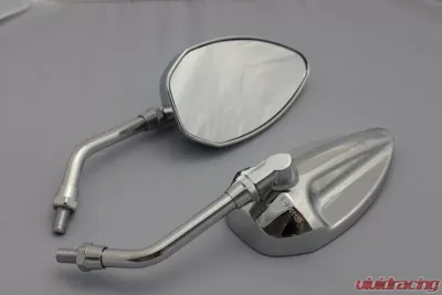 CIPA USA Motorcycle Chrome Economy Mirror Kit (Left and Right Side) Universal - 01933