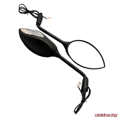 CIPA USA Motorcycle Black Sport Bike Lighted Mirror Kit (Left and Right Side) Universal - 01936