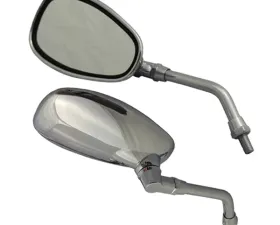 CIPA USA Motorcycle Chrome Classic Look Mirror Kit  (Left and Right Side) Universal