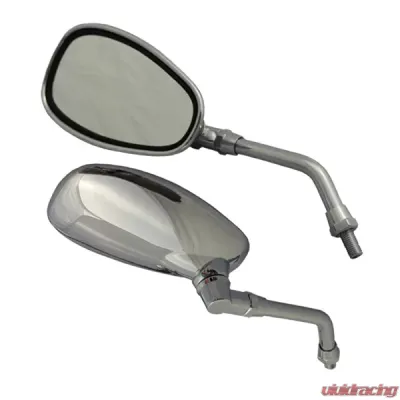 CIPA USA Motorcycle Chrome Classic Look Mirror Kit  (Left and Right Side) Universal - 01938