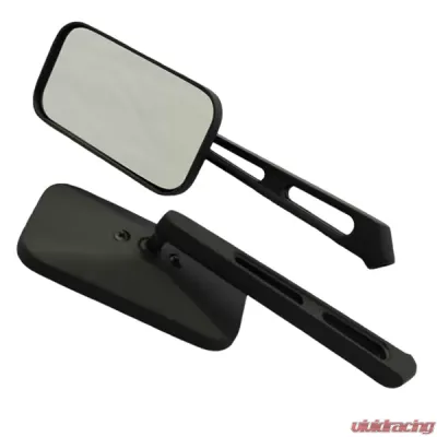 CIPA USA Motorcycle Black Classic Rectangle Mirror Kit (Left and Right Side) Universal - 01943
