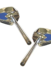 CIPA USA Motorcycle Ultra Blue on Chrome Mirror Kit (Left and Right Side) Universal                                     - 01946 - Image 2