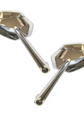 CIPA USA Motorcycle Ultra Black Line on Chrome Mirror Kit (Left and Right Side) Universal                                     - 01947 - Image 2