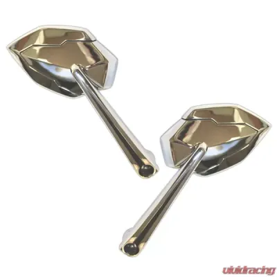 CIPA USA Motorcycle Ultra Black Line on Chrome Mirror Kit (Left and Right Side) Universal - 01947