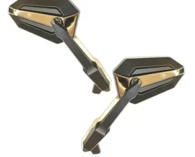 CIPA USA Motorcycle Ultra Black on Chrome Mirror Kit (Left and Right Side)