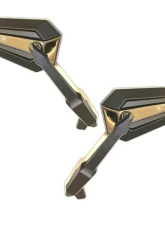 CIPA USA Motorcycle Ultra Black on Chrome Mirror Kit (Left and Right Side)                                     - 01949 - Image 3