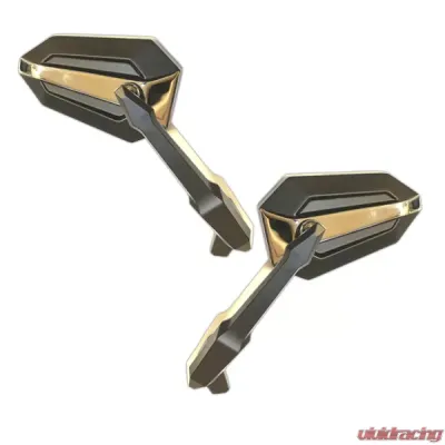CIPA USA Motorcycle Ultra Black on Chrome Mirror Kit (Left and Right Side) - 01949