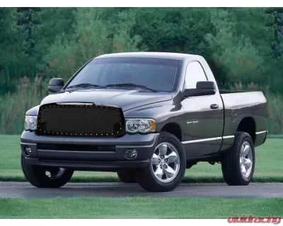 Armordillo USA Gloss Black Studded Mesh Grill Dodge Ram 1500 2002-2005 - 7161399