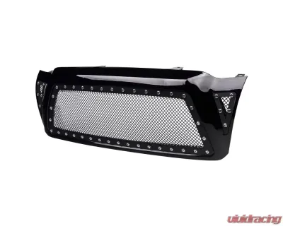 Armordillo USA Gloss Black Studded Mesh Grill Toyota Tacoma 2005-2011 - 7161443