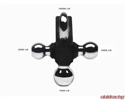 Armordillo USA Black Universal Tri Ball Mount For 2" Receiver - 7161467