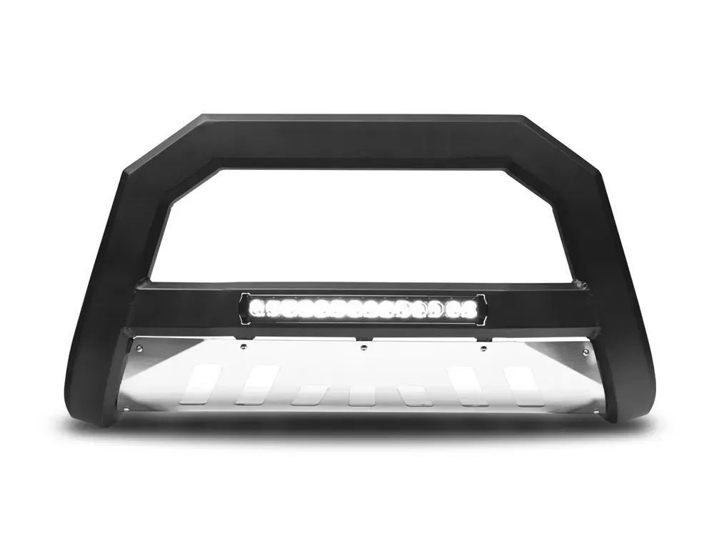 Armordillo 1988-1998 Chevrolet C/K 1500 AR Series Bull Bar withLED - Matte Black with Aluminum Skid Plate with Aluminum Skid Plate - 7178885
