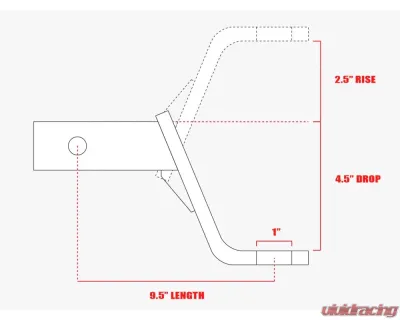 Armordillo USA Black 5" Drop Down Hitch For 2" Receiver - 7161511