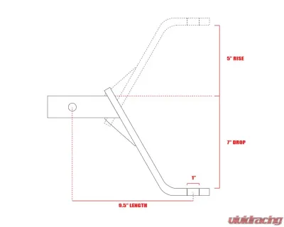 Armordillo USA Black 7" Drop Down Hitch For 2" Receiver - 7161528