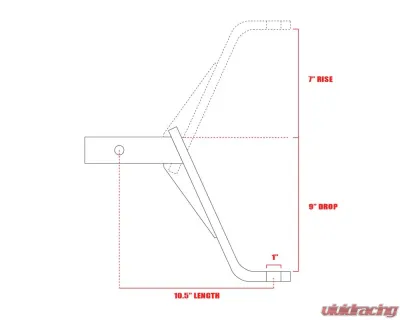 Armordillo USA Black 9" Drop Down Hitch For 2" Receiver - 7161535