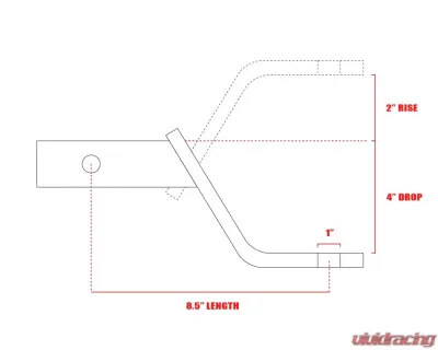 Armordillo USA Black 4" Drop Down Hitch For 2" Receiver - 7161542