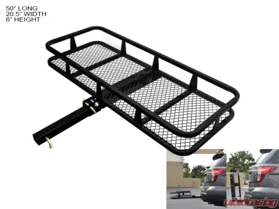 Armordillo USA Black 2" Hitch Cargo Carrier 20" X 48" Basket Style Fold Up Trailer Hitch - 7167506