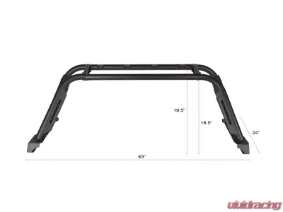 Armordillo USA Matte Black CR-M Chase Rack with 3rd Brake Light for Mid Size Trucks - 7162457