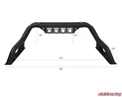 Armordillo Matte Black CR1 Chase Rack withLED Shroud For Full Size Trucks - 7163072