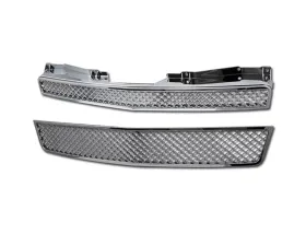 Armordillo USA 2 Pieces Chrome Mesh Style Grill Chevrolet Suburban 2007-2014