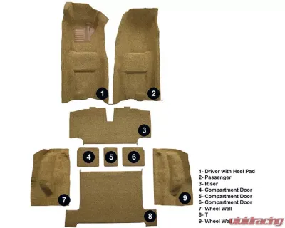 Custom Floor Carpet Chevrolet Corvette 1968 Complete Set Auto Custom Carpets - 3742-230-1220000000