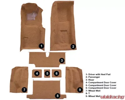 Custom Floor Carpet Chevrolet Corvette 1973-1975 Complete Set Auto Custom Carpets - 1666-232-1236000000