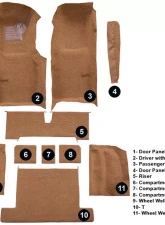 Custom Floor Carpet Chevrolet Corvette 1977 Complete Set Auto Custom Carpets                                     - 1649-160-1085000000 - Image 5