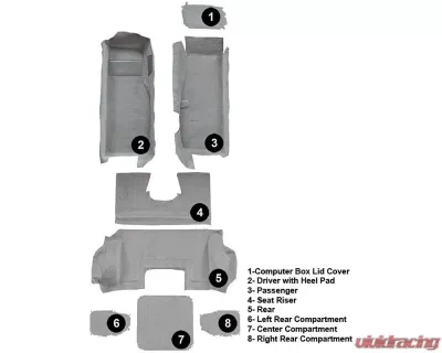 Custom Floor Carpet Chevrolet Corvette 1998-2000 Complete Set Auto Custom Carpets - 17314-321-1327000000