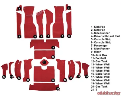 Custom Floor Carpet Chevrolet Corvette 1963 Complete Set Auto Custom Carpets - 16385-230-1220000000