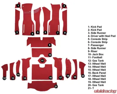 Custom Floor Carpet Chevrolet Corvette 1964 Complete Set Auto Custom Carpets - 16396-230-1245000000