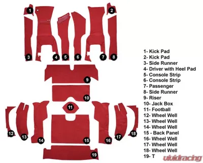 Custom Floor Carpet Chevrolet Corvette 1963 Complete Set Auto Custom Carpets - 16393-230-1245000000