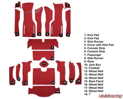 Custom Floor Carpet Chevrolet Corvette 1964 Complete Set Auto Custom Carpets - 19340-230-1220000000